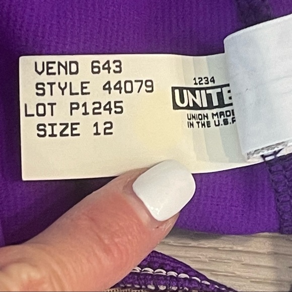 Lands’ End Purple Swim Wrap Skirt Bottoms with Built in Briefs Size 12 - Picture 8 of 10